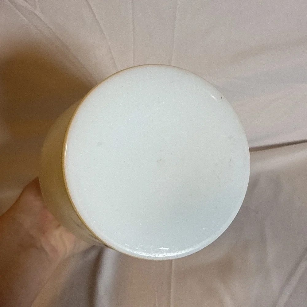Vintage Hand Painted Satin Milk Glass Floral Vase Purple Yellow 9.75